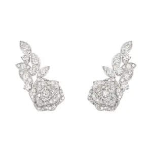 Piaget Rose earrings White Gold Diamond replica earrings G38U0076