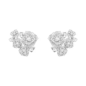 Piaget Rose earrings White Gold Diamond replica earrings G38U0090