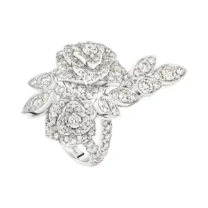 Piaget Rose fake diamond rings White gold G34UV800
