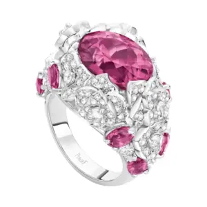 Piaget Rose fake diamond rings White goldpink tourmaline G34UX200