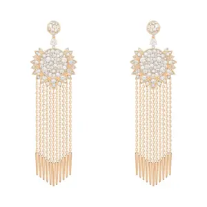 Piaget Sunlight earrings Rose Gold Diamond Chain Earrings G38L9C00