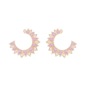Piaget Sunlight earrings Rose Gold Pink Sapphire Diamond replica earrings G38R7600
