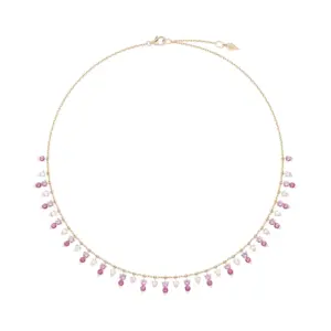 Piaget Sunlight necklace Rose Gold Pink Sapphire fake diamond necklace G37R6000