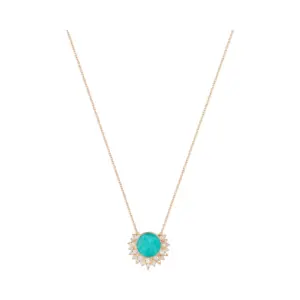Piaget Sunlight pendant Rose Gold Amazonite fake diamond necklace G33R3800