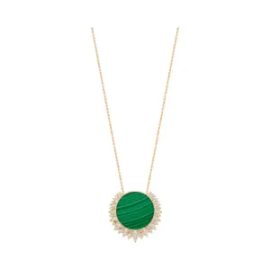 Piaget Sunlight pendant Rose Gold Malachite fake diamond necklace G33L2G00