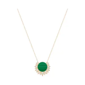 Piaget Sunlight pendant Rose Gold Malachite fake diamond necklace G33R1400