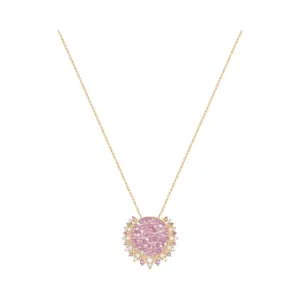 Piaget Sunlight pendant Rose Gold Pink Sapphire fake diamond necklace G33R1700