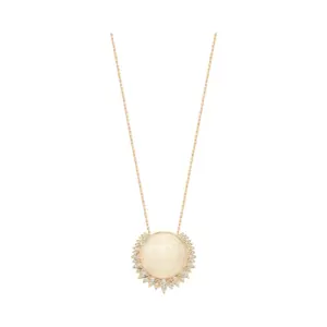 Piaget Sunlight pendant Rose Gold White Opal fake diamond necklace G33L1G00