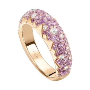 Piaget Sunlight ring Rose goldpink sapphirefake diamond rings G34R1100