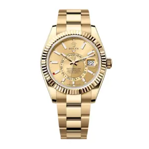 REPLICA ROLEX WATCHES FOR SALE SKY DWELLER YELLOW GOLD CHAMPAGNE M336938 0001 NOOB