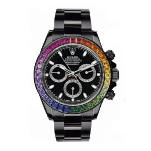 ROLEX REPLICA SUPER CLONE WATCHES RAINBOW DAYTONA 116520 DLC PVD 116520DLCRW
