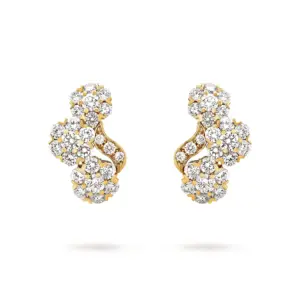 Van Cleef Arpels Snowflake Earrings 18K Yellow Gold Diamond VCARO3RT00