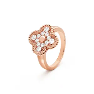 Vintage van cleef Alhambra fake engagement rings 18K rose VCARP2R400