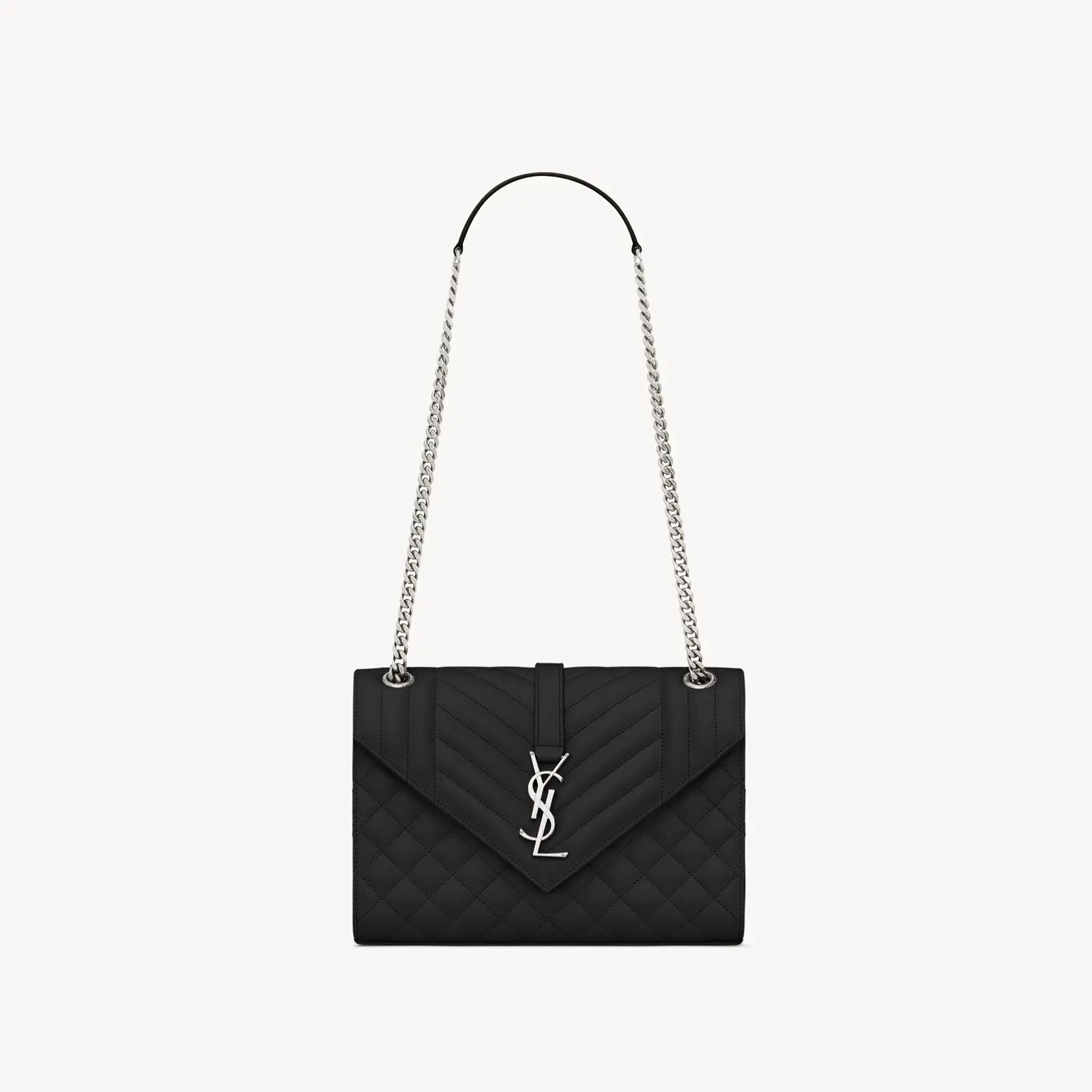 YSL Replica envelope medium in quilted grain de poudre embossed leather 600185BOW921000