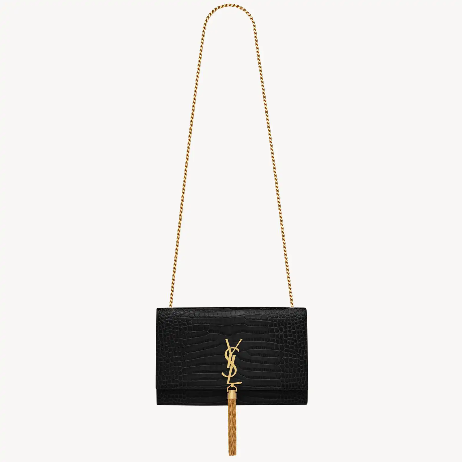 YSL Replica kate medium tassel in crocodile embossed leather 354119DND0J1000