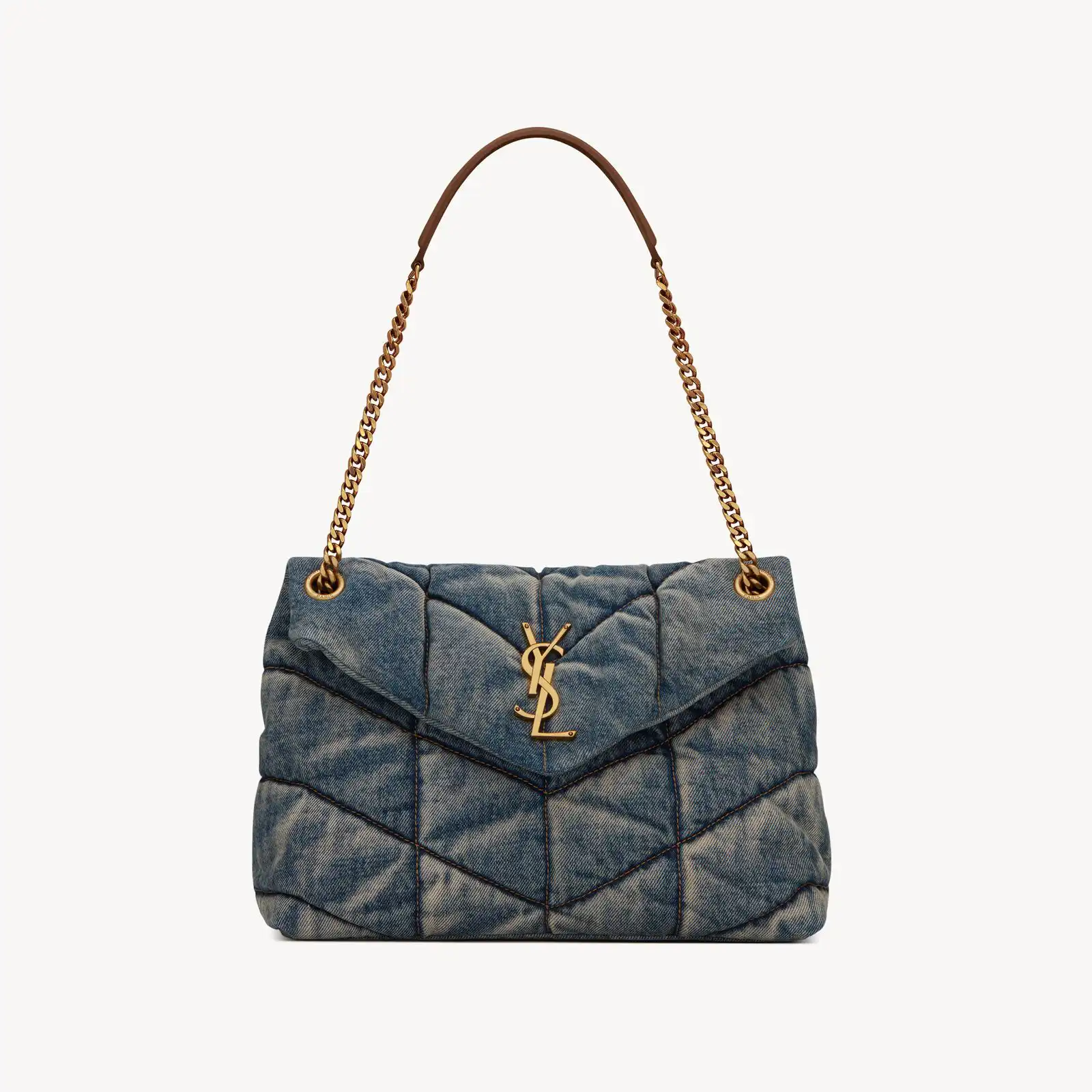 YSL Replica puffer medium in suede and denim 5774752PT674575
