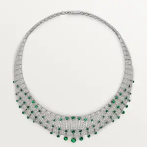 cartier replica necklace 18K white gold emeralds Cartier H7001004