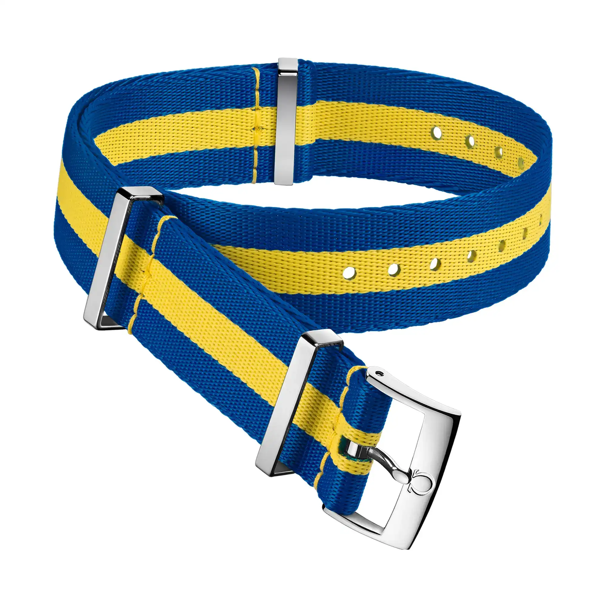 omega nato polyamide 3 stripe blue and yellow strap 031CWZ010660w 9419d3