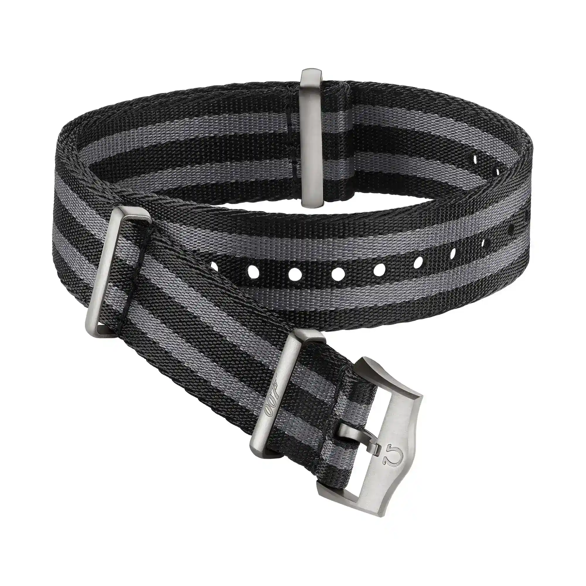 omega nato polyamide 5 stripe black and grey strap 031Z017955W 781480