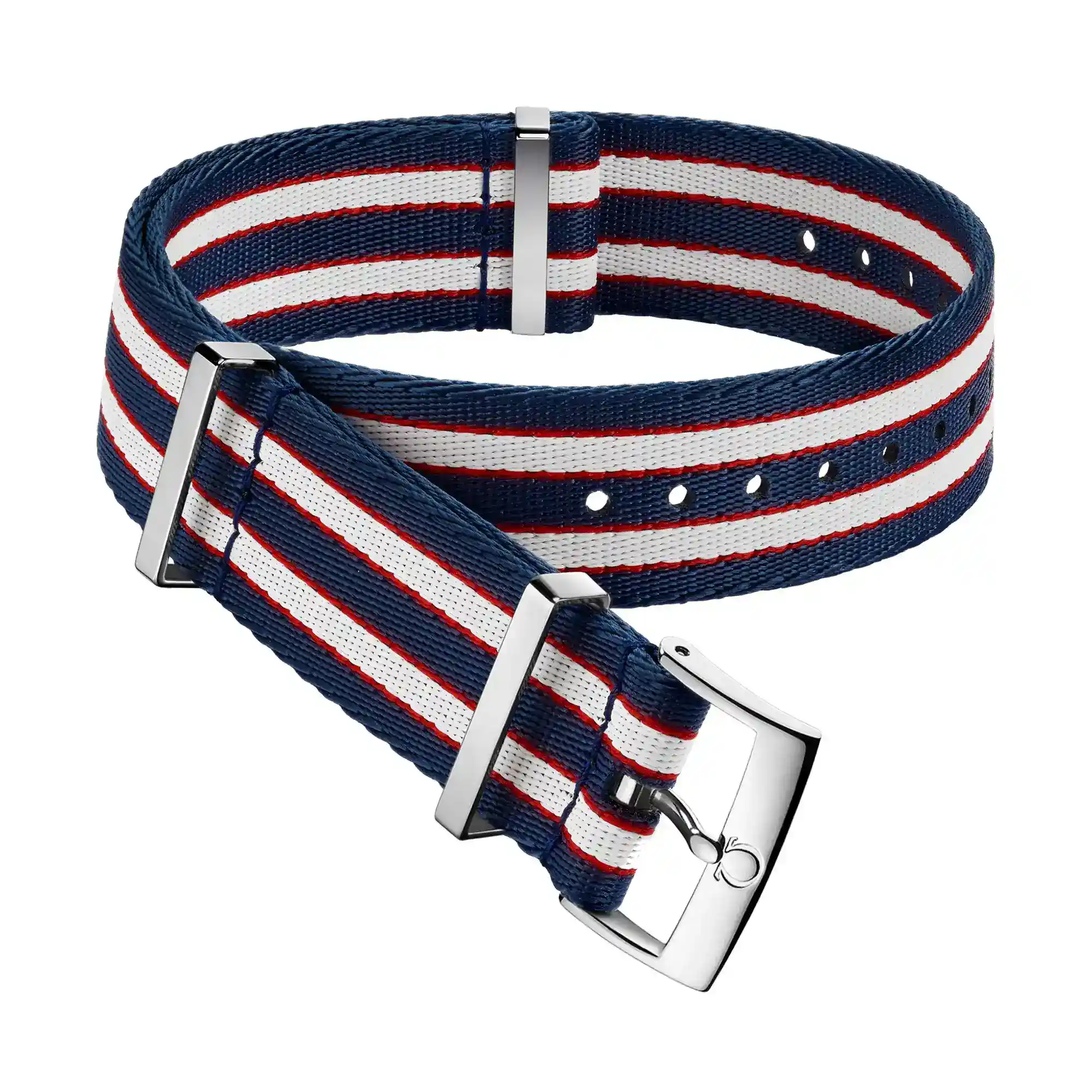 omega nato polyamide striped red white and blue strap 031CWZ010632w b02312