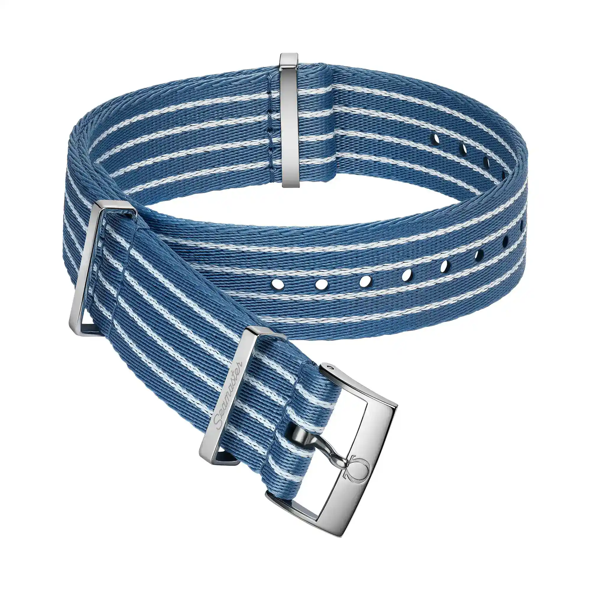 omega nato polyamide striped summer blue and white strap 031Z019480W 684ddf