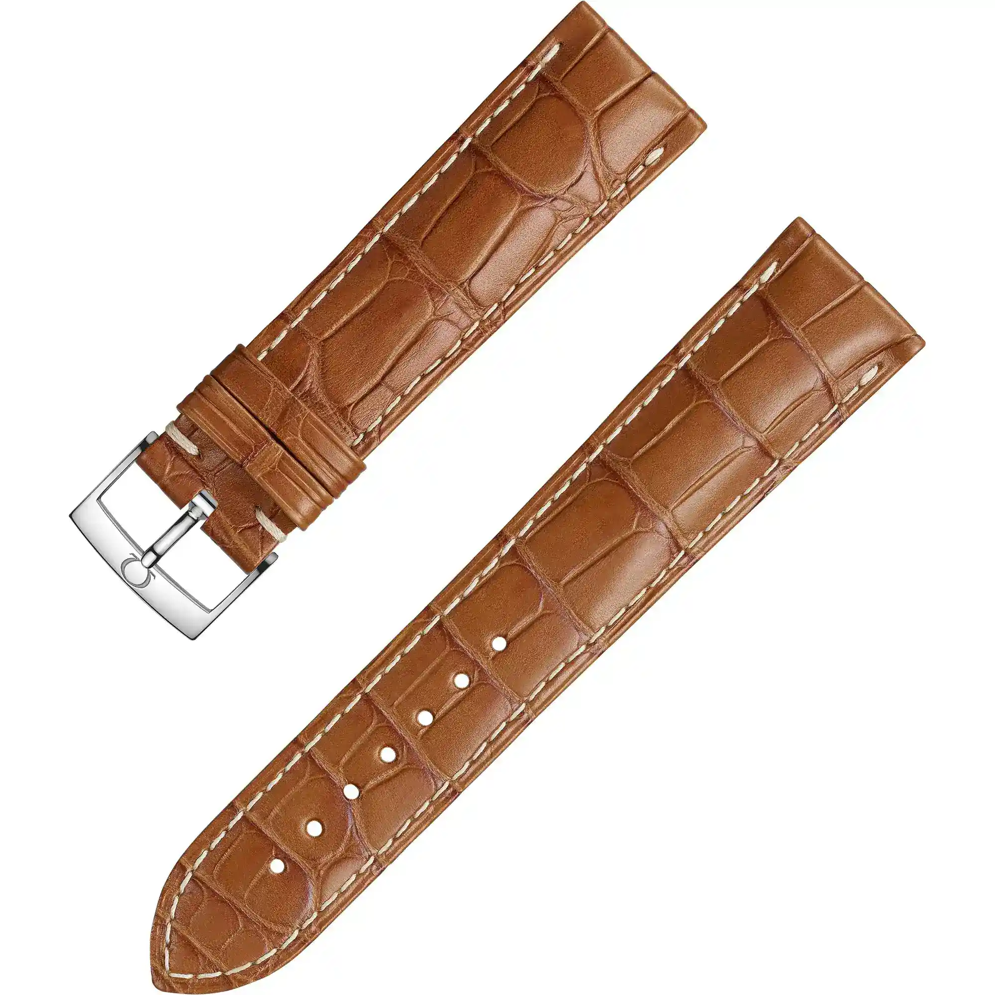 omega two piece golden brown alligator leather strap 032CUZ007445 94511802 8aed4d