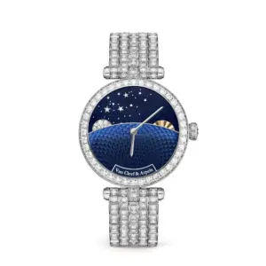 replica watch van cleef arpels Lady Jour Nuit18K white VCARPBNA00