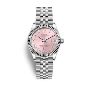 Fake Rolex Replica Watches Datejust 31 White Gold/Steel Pink Roman Diamond VI Dial & Fluted Bezel Jubilee Bracelet M278274-0024