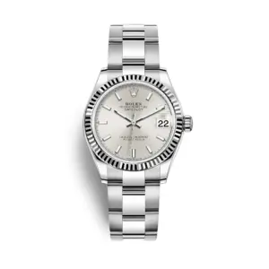 rolex replica watch Datejust 31 White Gold/Steel Silver Index Dial & Fluted Bezel Oyster Bracelet 278274