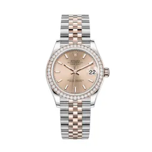 Fake Rolex Replica Watches Lady-Datejust 31 Rose Gold/Steel Rose Index Dial & Diamond Bezel Jubilee Bracelet 278381RBR