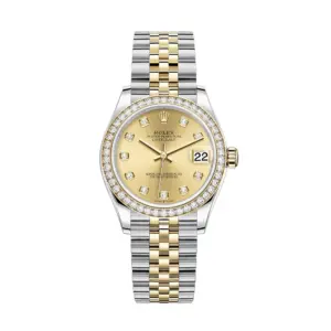 rolex replica Datejust 31mm Womens Yellow Gold/Steel Champagne Dial & Diamond Bezel Jubilee Bracelet 278383RBR