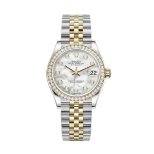 rolex replica Datejust 31mm Womens Yellow Gold/Steel White Mother of Pearl Dial & Diamond Bezel Jubilee Bracelet 278383RBR