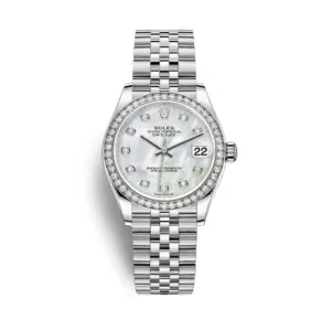 rolex replica Datejust 31mm Womens White Gold/Steel White Mother Of Pearl Diamond Dial & Bezel Jubilee Bracelet 278384RBR