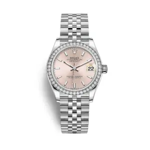 rolex replica Datejust 31mm Womens White Gold/Steel Pink Index Dial & Diamond Bezel Jubilee Bracelet 278384RBR