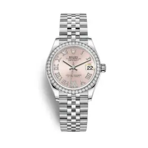 rolex replica Datejust 31mm Womens White Gold/Steel Pink Roman VI Diamond Dial & Bezel Jubilee Bracelet 278384RBR