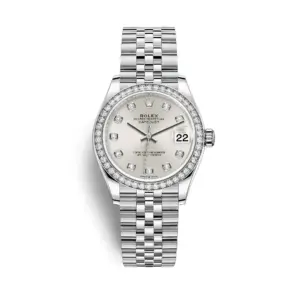 rolex replica Datejust 31mm Womens White Gold/Steel Silver Diamond Dial & Bezel Jubilee Bracelet 278384RBR