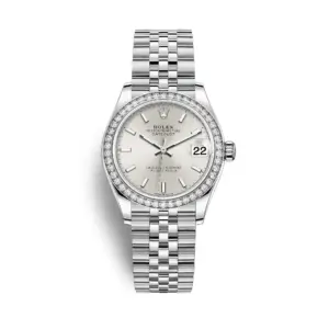 rolex replica Datejust 31mm Womens White Gold/Steel Silver Index Dial & Diamond Bezel Jubilee Bracelet 278384RBR