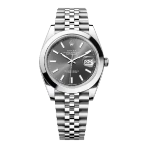 Super Clone Rolex Replica Datejust 41 Stainless Steel Slate Index Dial Smooth Bezel Jubilee Bracelet 126300