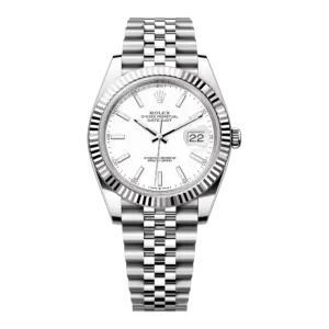 Super Clone Rolex Replica Datejust 41 White Gold/Steel White Index Dial Fluted Bezel Jubilee Bracelet 126334