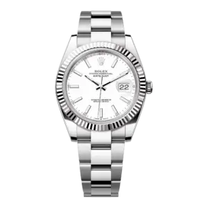 Fake Rolex Replica Watches Datejust 41 White Gold/Steel White Index Dial Fluted Bezel Jubilee Bracelet 126334