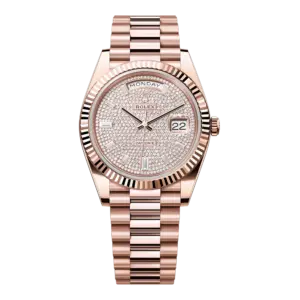 Rolex Everose Gold President Day Date 40 228235 Pave