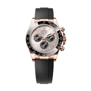 Fake Rolex Replica watches Rose Gold Sundust/Bright Black Dial Oysterflex Rubber Bracelet Daytona m126515ln-0006