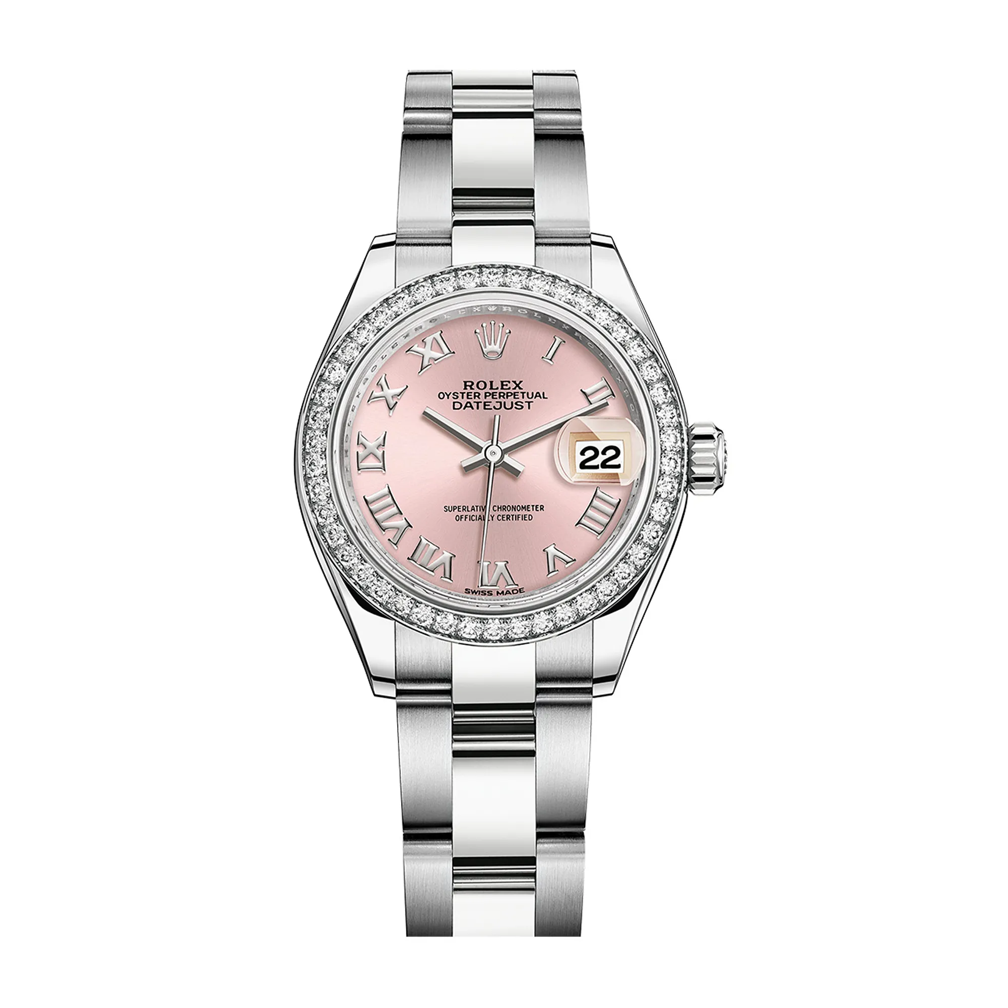 Fake Rolex Replica watches Lady Datejust 28mm Diamond Bezel Stainless Steel 279384PRDO
