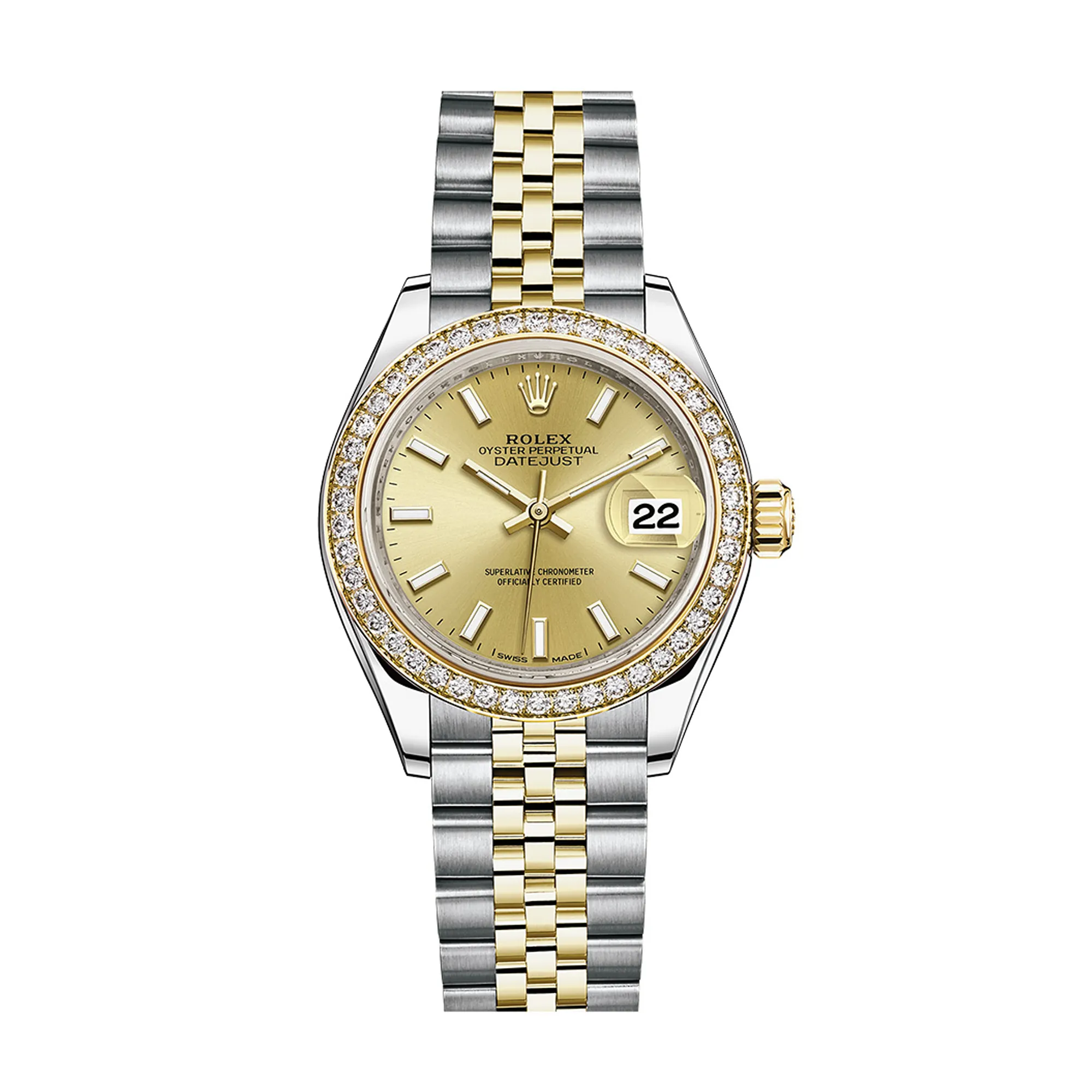 Fake Rolex Replica watches Lady Datejust 28mm Diamond Bezel Two-Tone 279383 CIDJ