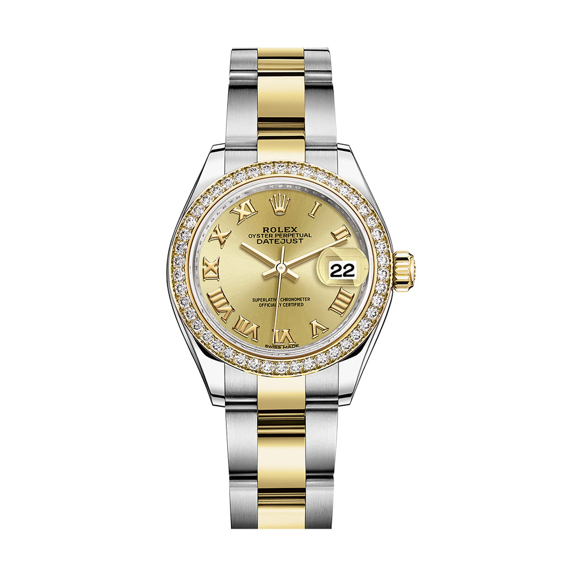 Fake Rolex Replica watches Lady Datejust 28mm Diamond Bezel Two-Tone 279383 CRDO