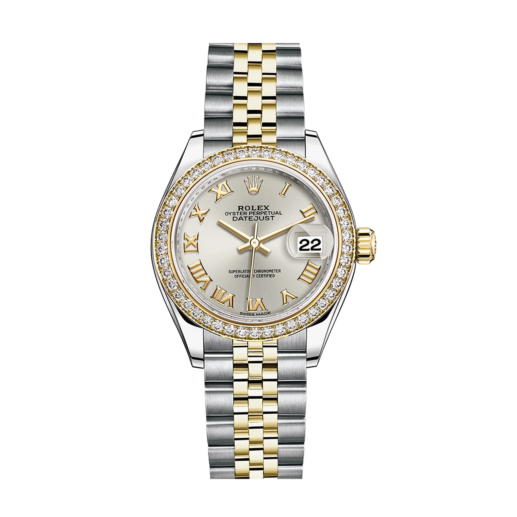 Fake Rolex Replica watches Lady Datejust 28mm Diamond Bezel Two-Tone 279383 SRDJ