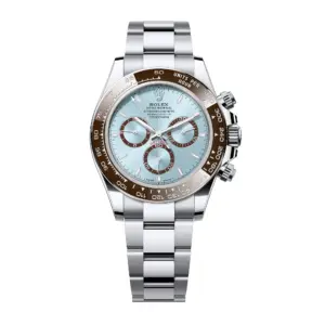 Fake Rolex Replica Watch Daytona Platinum Ice Blue 8 Baguette Diamond Dial Oyster Bracelet 126506-0002 APS