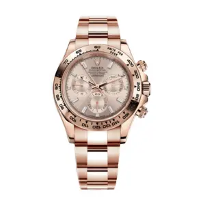 Fake Rolex Replica Watches Rose Gold Diamond Baguette Dial Oyster Bracelet m116505-0017