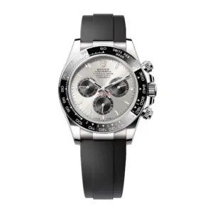 Fake Rolex Replica watches Daytona White Gold Steel/Bright Black Dial Oysterflex Rubber Bracelet m126519ln-0006