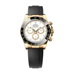 Rolex Replica Watch Rubber Daytona Yellow Gold White Dial Oysterflex Rubber Bracelet 126518ln-0002